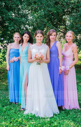 Mismatched Chiffon Bridesmaid Dresses