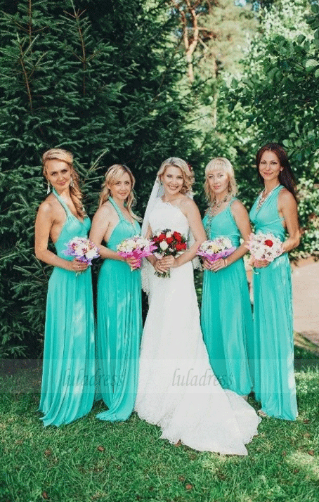 A-Line Floor-Length Chiffon Bridesmaid Dresses – luladress