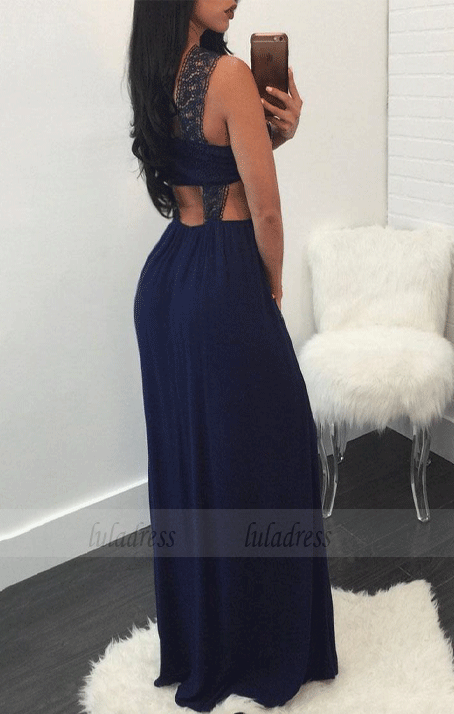 Lace Backless Floral Print Vintage Maxi Dress