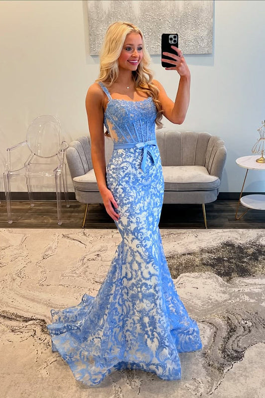 Gorgeous Mermaid Blue Lace Prom Dresses: A Dreamy Choice for Your Special Night