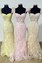 Mermaid Red Floral Lace Sweetheart Long Prom Dresses