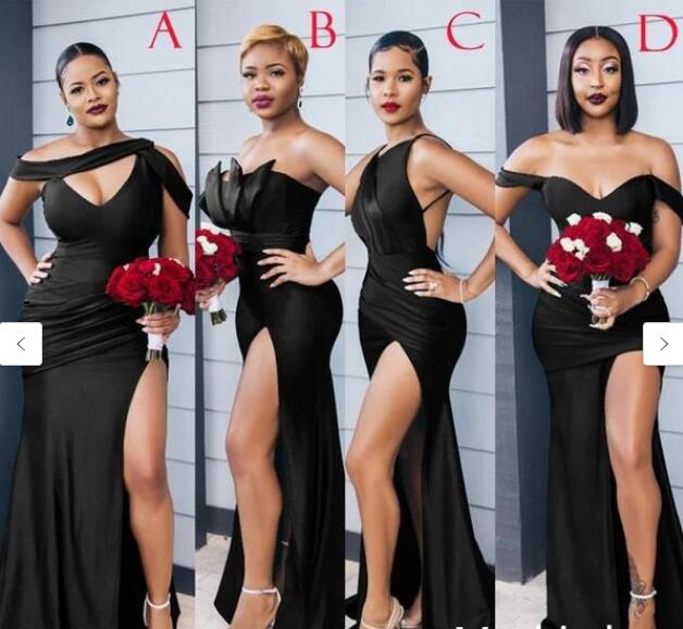 Elastic Satin Multiway Black Bridesmaid Dresses - Custom Color / US4 Elastic Satin Multiway Black Bridesmaid Dresses - Custom Color / US4