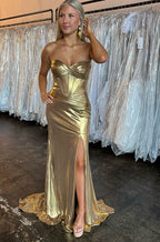 Mermaid Sweetheart Sparkly Satin Prom Dresses