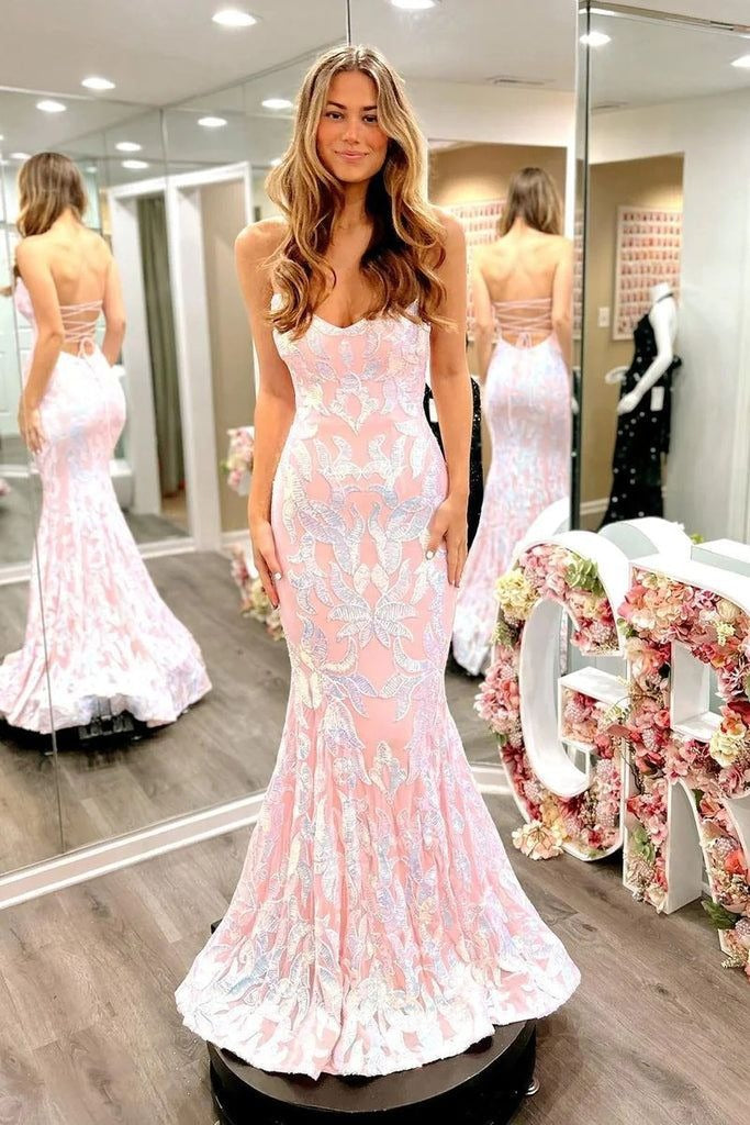 Mermaid Sweetheart Sequins LongProm Dresses
