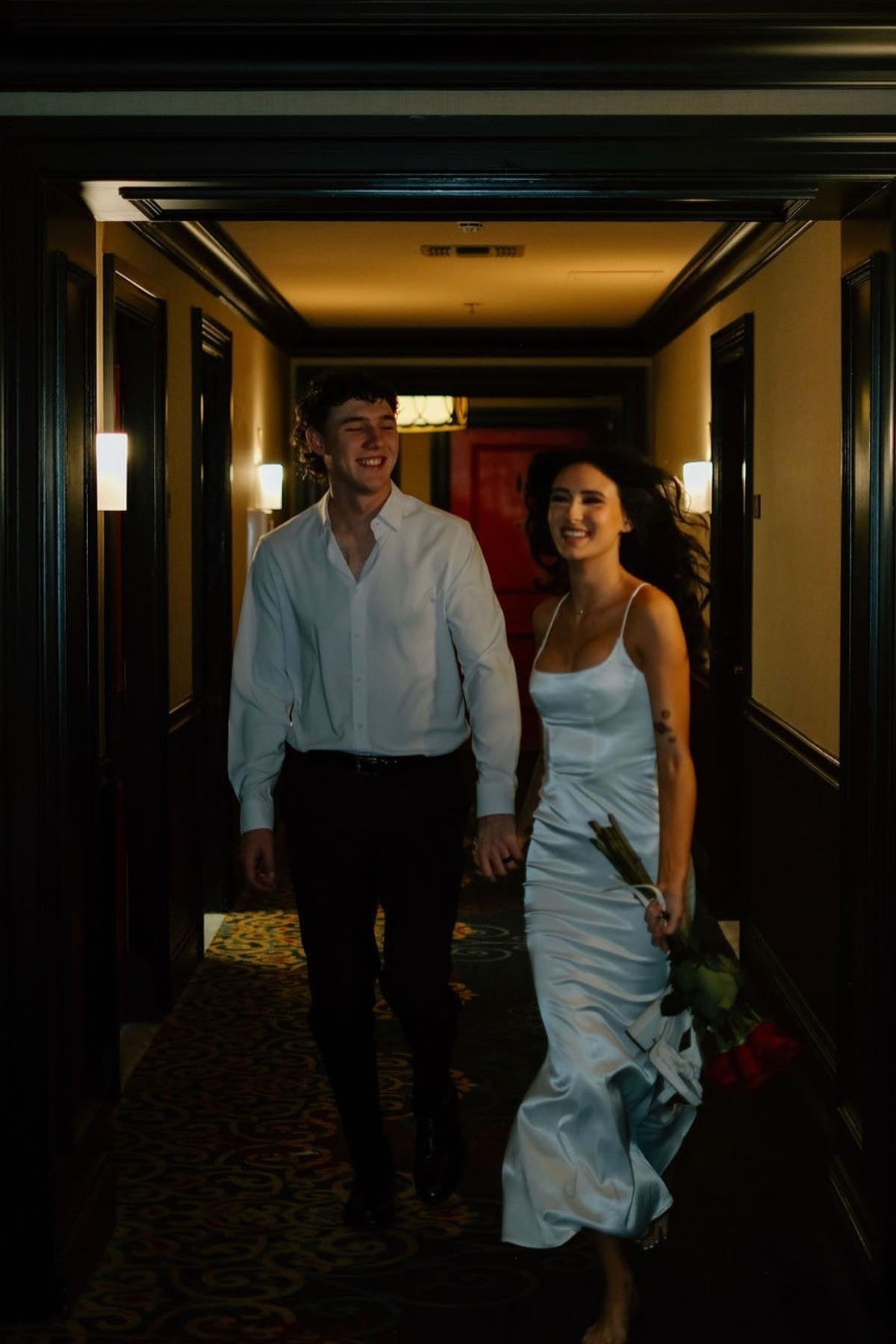 Simple Mermaid Spaghetti Straps White Long Satin Wedding Dress