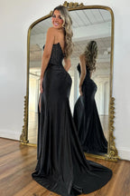 Mermaid Strapless Yellow Corset Beaded Prom Dress