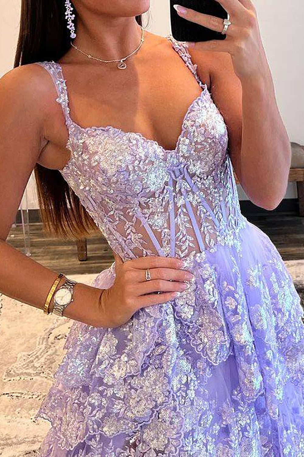 light purple corset dress A Line Sweetheart Light Purple Corset Lace Long Prom Dresses – luladress
