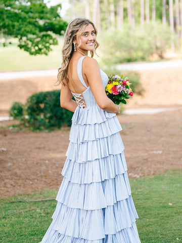 Royal Blue A-Line Off The Shoulder Long Beaded Prom Dresses