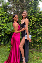 Backless Sheath Halter Neck Yellow Long Mermaid Party Dress