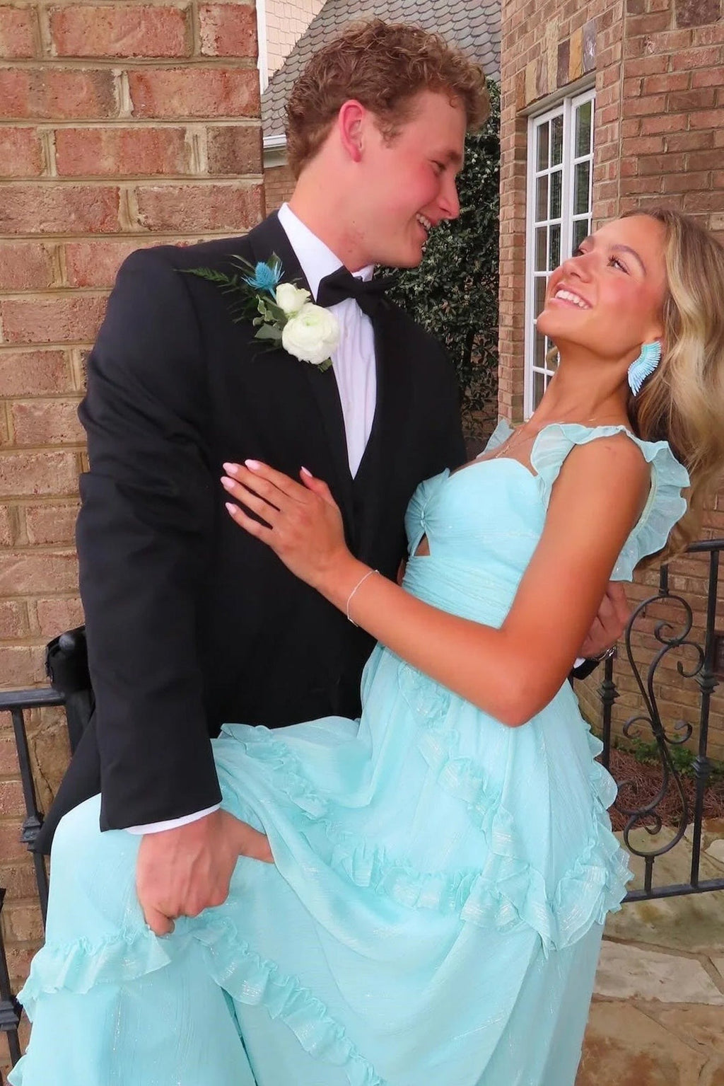 Sweetheart Charming A Line Blue Long Prom Dresses
