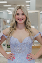 Mermaid Off the Shoulder Lilac Sequins Long Prom Dresses