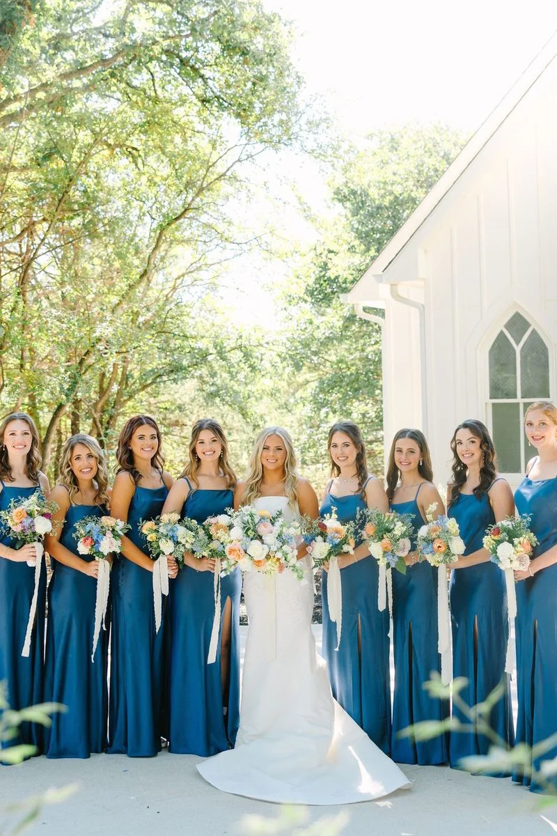Simple Mermaid Spaghetti Straps Blue Long Bridesmaid Dresses Pic Color / US6 Simple Mermaid Spaghetti Straps Blue Long Bridesmaid Dresses Pic Color / US6