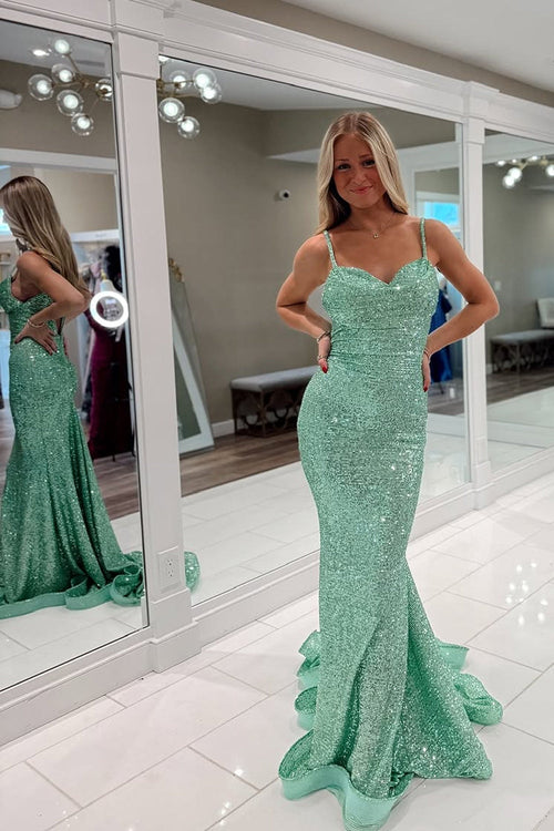 mint green mermaid bridesmaid dresses Spaghetti Straps Mermaid Mint Green Long Cheap Bridesmaid Dresses, MRB0210