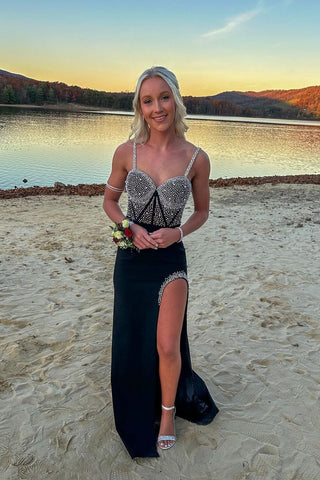 Charming Sweetheart Black Mermaid Prom Dresses