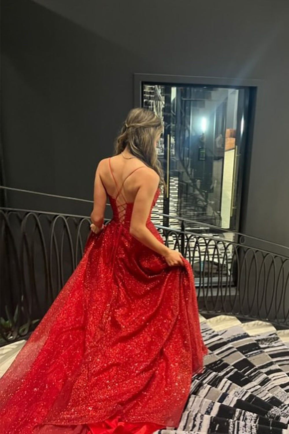 A Line Sweetheart Sparkly Satin Long Burgundy Prom Dresses