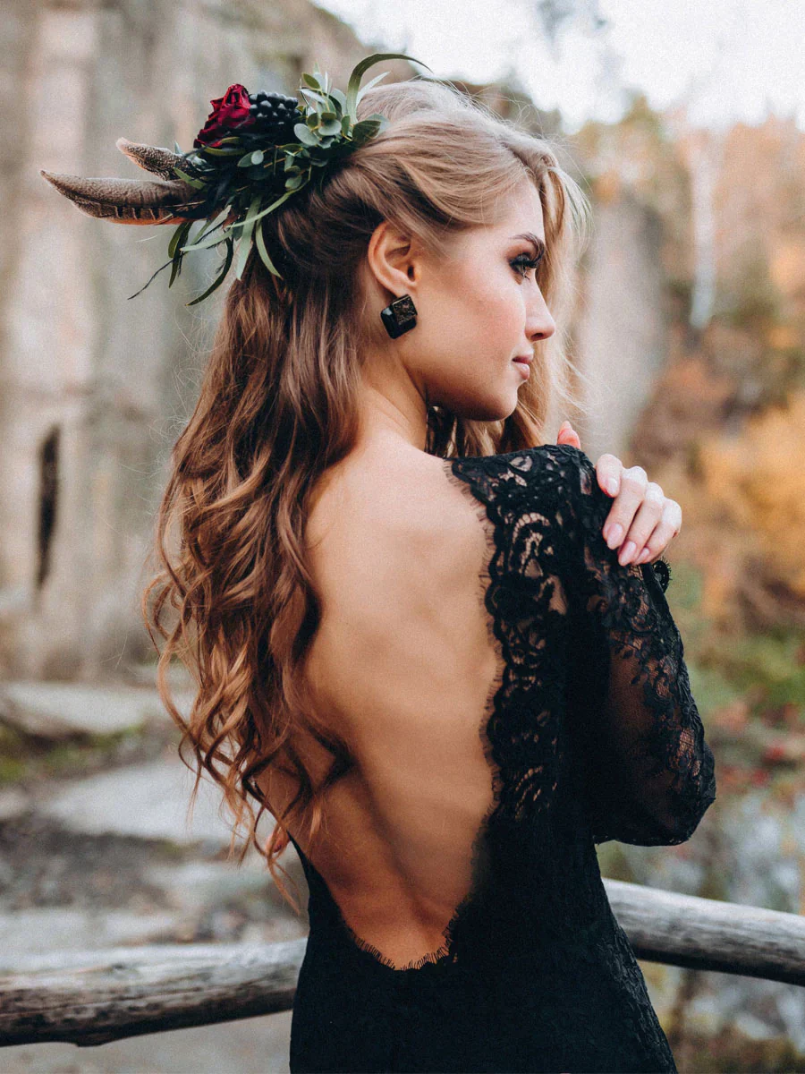 Black Sweetheart Long Sleeves Prom Dresses,Lace Backless Wedding Dresses Pic Color / US14 Black Sweetheart Long Sleeves Prom Dresses,Lace Backless Wedding Dresses Pic Color / US14
