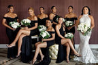 Black Mismatched Bridesmaid Dresses Mermaid Wedding Guest Dresses