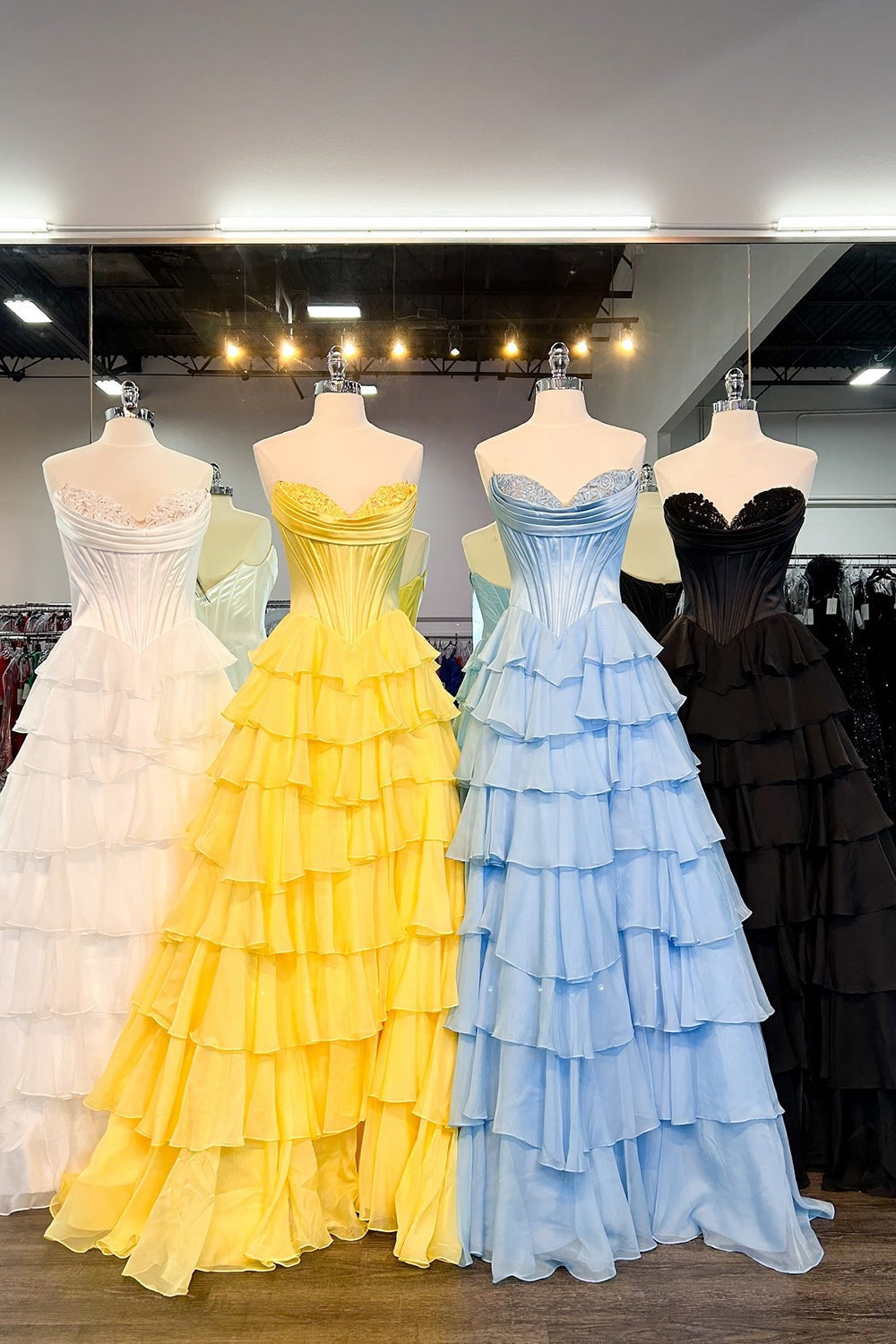 Robe de bal longue en forme de cœur, ligne A, corsage à volants