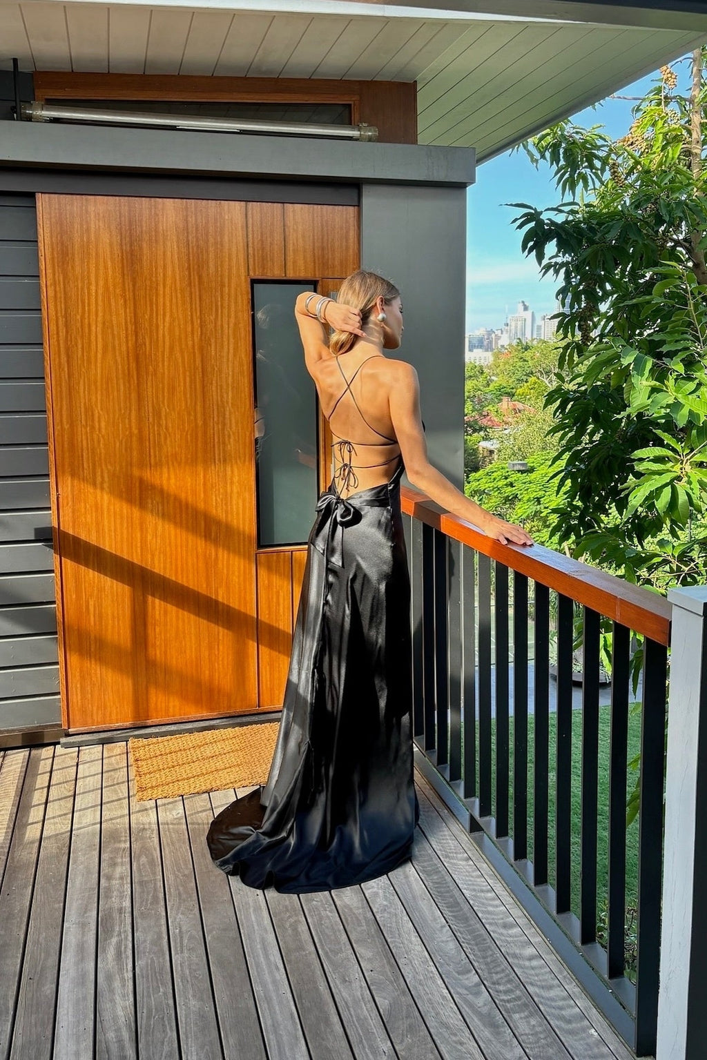 Simple A Line Spaghetti Straps Black Long Prom Dresses