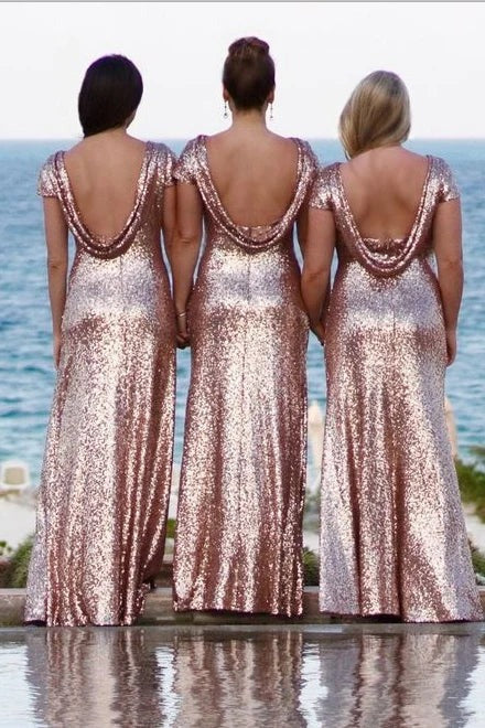 Metallic Rose Gold Bridesmaid Dresses Sequin Wedding Guest Dresses Wit Metallic Rose Gold Bridesmaid Dresses Sequin Wedding Guest Dresses Wit