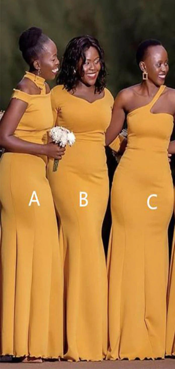 African Girl Yellow Wedding Guest Dress Mismatched Bridesmaid Dresses luladress African Girl Yellow Wedding Guest Dress Mismatched Bridesmaid Dresses luladress