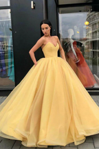 Organza Princess Sweetheart Ball Gown Prom Dresses, Long Formal Dresses