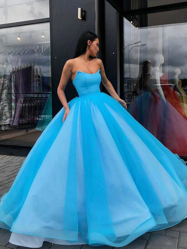 Organza Princess Sweetheart Ball Gown Prom Dresses, Long Formal Dresses