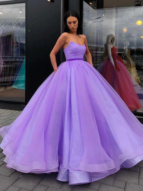 Organza Princess Sweetheart Ball Gown Prom Dresses, Long Formal Dresses