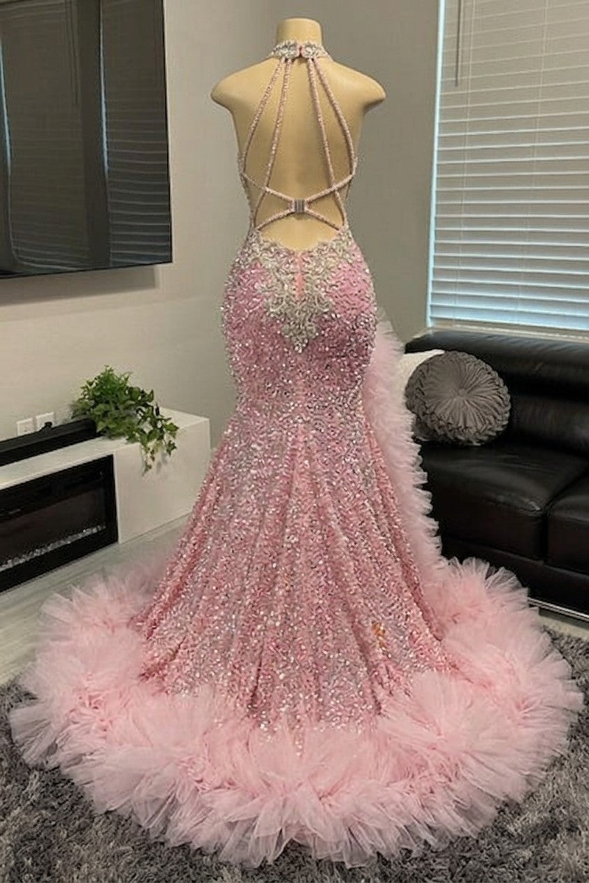 prom dresses online Classic Long Pink Sleeveless Long Slit up detailing adds a romantic touch Prom Dresses 2027 | Designer