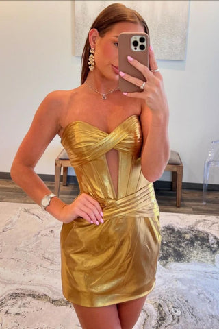 Royal Blue Sweetheart Short Tight Metallic Homecoming Dresses