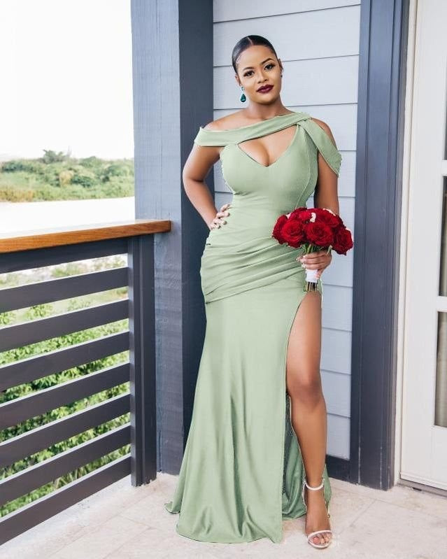 Sexy Sage Green Wedding Guest Dresses Mermaid Mismatched Long Bridesma luladress Sexy Sage Green Wedding Guest Dresses Mermaid Mismatched Long Bridesma luladress