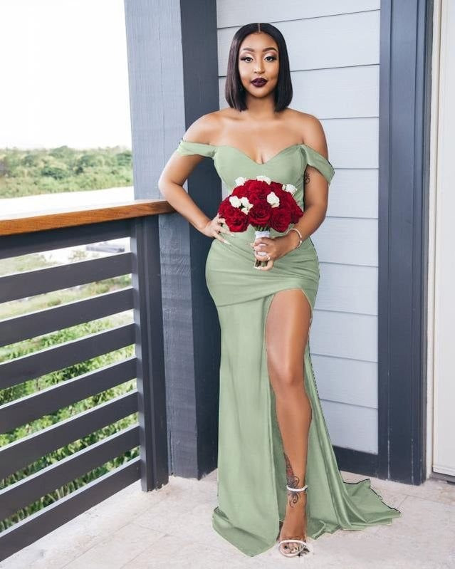 Sexy Sage Green Wedding Guest Dresses Mermaid Mismatched Long Bridesmaid dresses