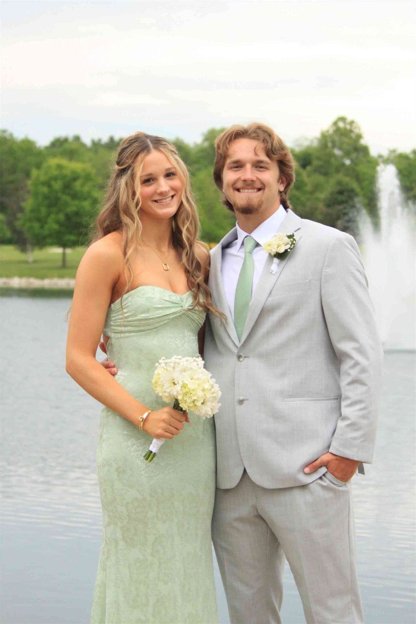 Strapless Sage Green Twist Jacquard Long Prom Dresses