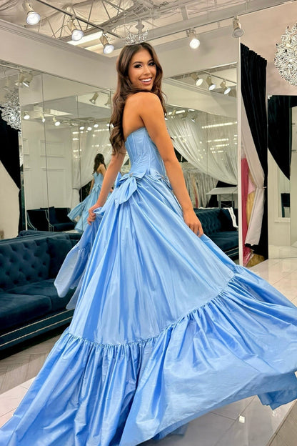 Sweet Ball Gown Scoop Neck Taffeta Pink Long Prom Dresses