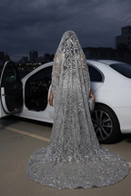 Stunning Fully Embroidered Silver Crystal and Sequin Mermaid Prom Dresses