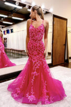 Mermaid V Neck Straps Orange Sequins with Tulle Long Prom Dresses