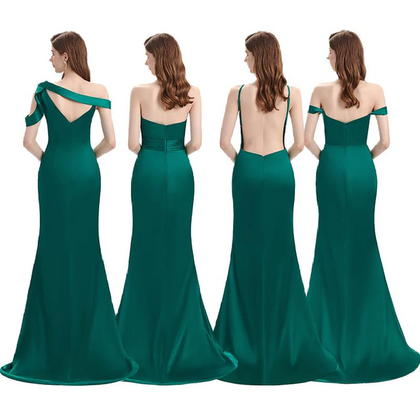 Mismatched Mermaid Emerald Sexy Elegant Mermaid Green Long Bridesmaid Dresses,BD930829