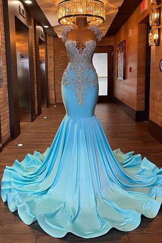 Beautiful long sleeveless beaded mermaid Prom dresses
