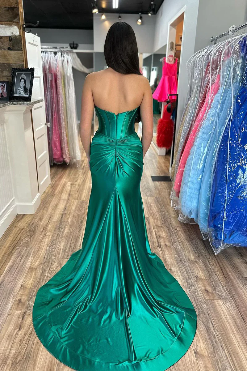 Long Dark Green Sweetheart Keyhole Prom Dresses Custom Color / US8
