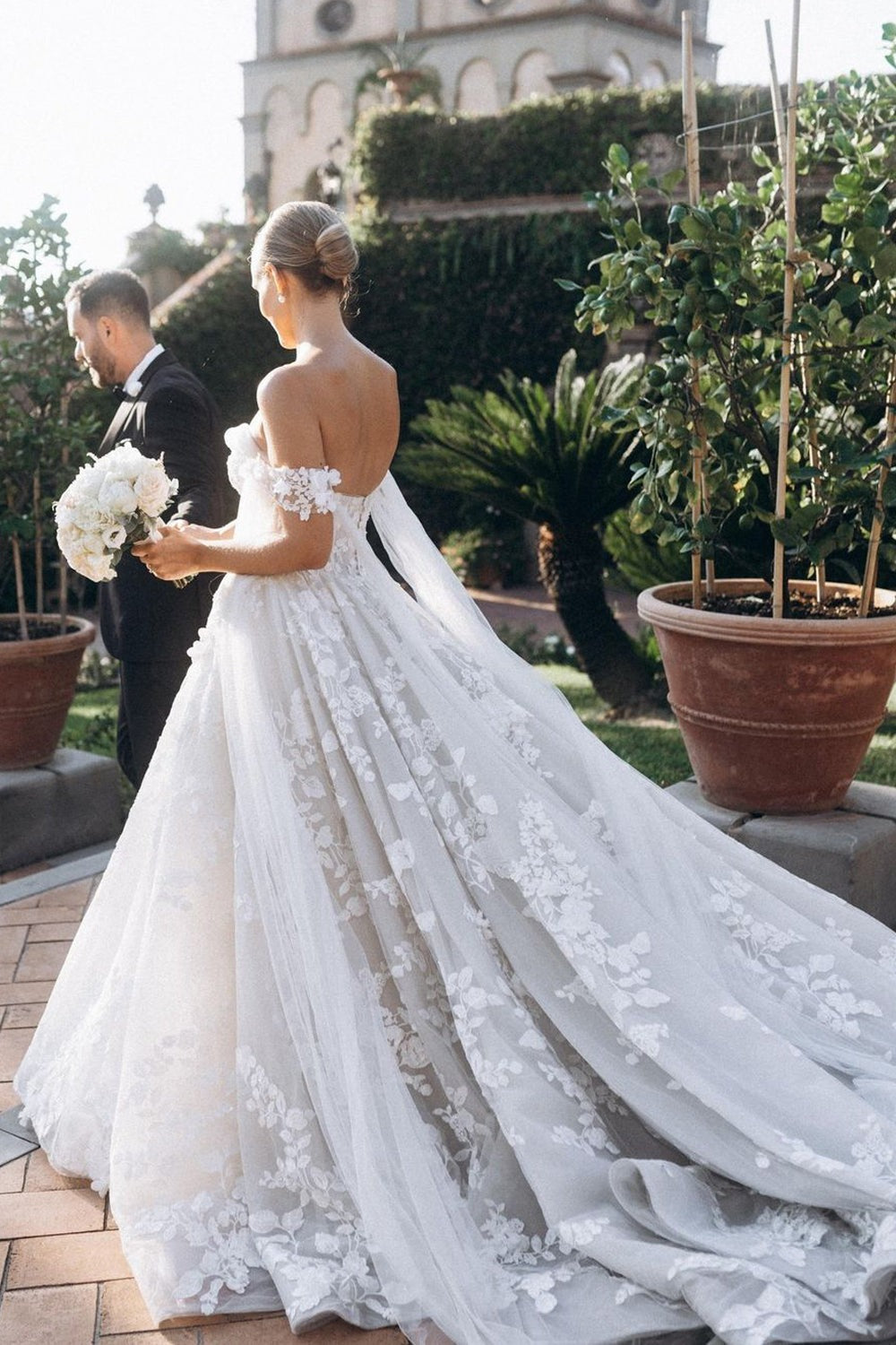 Gorgeous Ball Gown Off the Shoulder Tulle Lace Wedding Dresses luladress Gorgeous Ball Gown Off the Shoulder Tulle Lace Wedding Dresses luladress