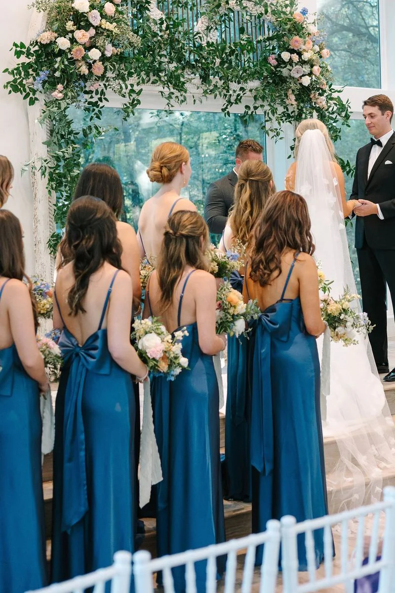 Simple Mermaid Spaghetti Straps Blue Long Bridesmaid Dresses Pic Color / US6 Simple Mermaid Spaghetti Straps Blue Long Bridesmaid Dresses Pic Color / US6