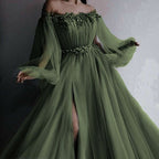 Green New Fashion Evening Dress Tulle Prom Dress