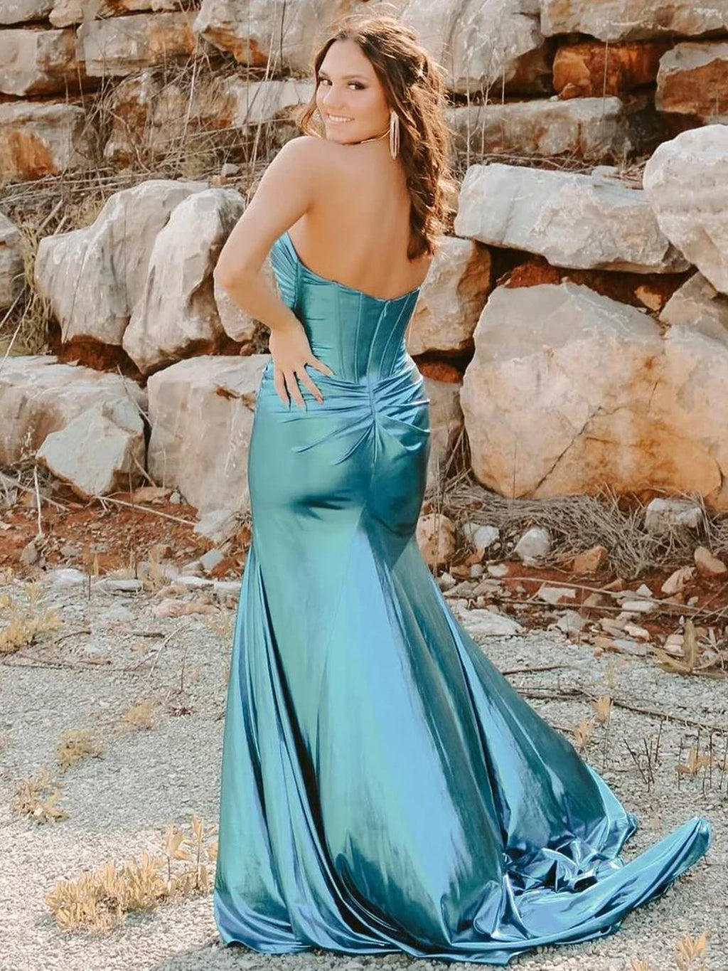 Mermaid Sweetheart Sparkly Satin Prom Dresses