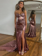 Mermaid Sweetheart Sparkly Satin Prom Dresses