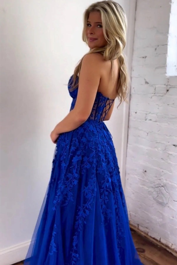 Cute A Line Tulle Sweetheart Prom Dresses,long Formal Gowns Custom Color / US18 Cute A Line Tulle Sweetheart Prom Dresses,long Formal Gowns Custom Color / US18