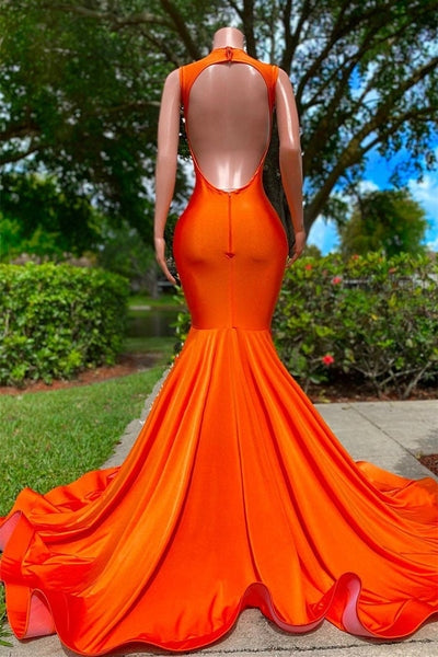 Robes de bal sirène à col en V à sequins, dos nu, longueur au sol, sans manches, en dentelle perlée