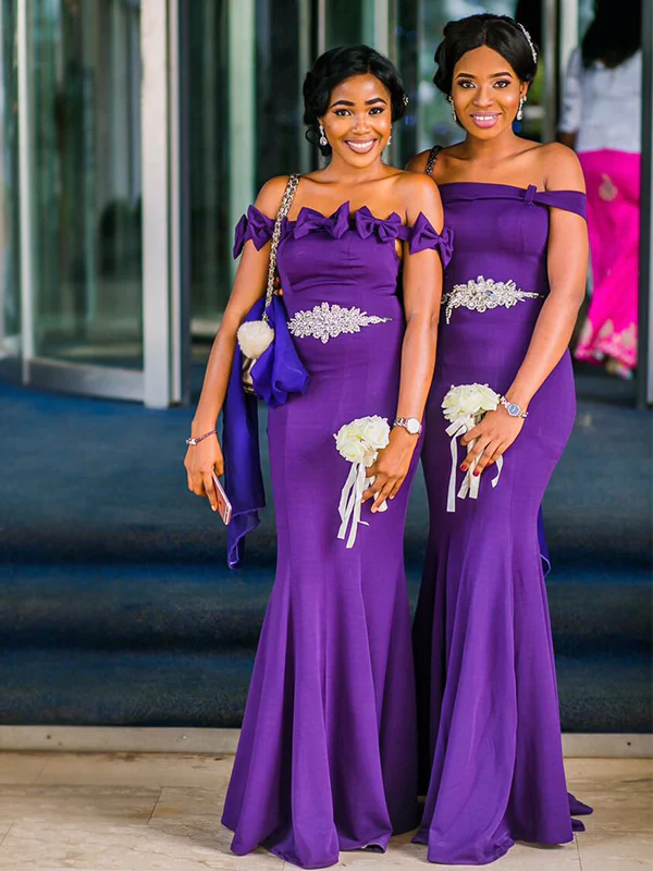 Purple Multi-Style Mermaid Sexy Long Bridesmaid Dresses