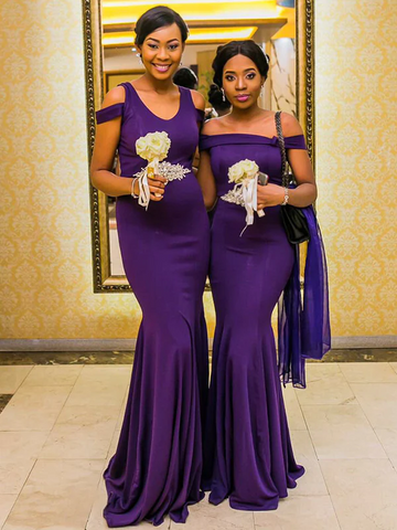 Purple Multi-Style Mermaid Sexy Long Bridesmaid Dresses – luladress