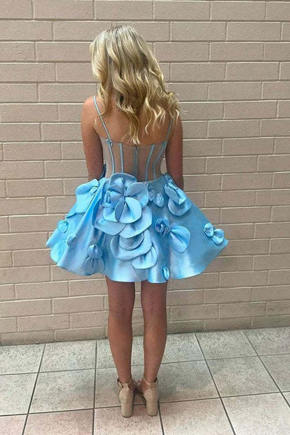 Robes courtes de cocktail en forme de A avec bustier en cœur et rosette
