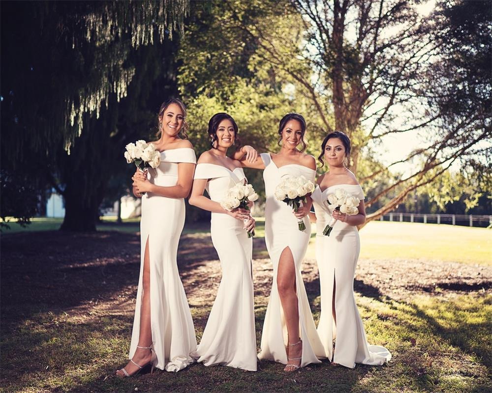 Sexy UK Bridesmaid Dresses White Off The Shoulder Boho Wedding Guest D – luladress Sexy UK Bridesmaid Dresses White Off The Shoulder Boho Wedding Guest D – luladress
